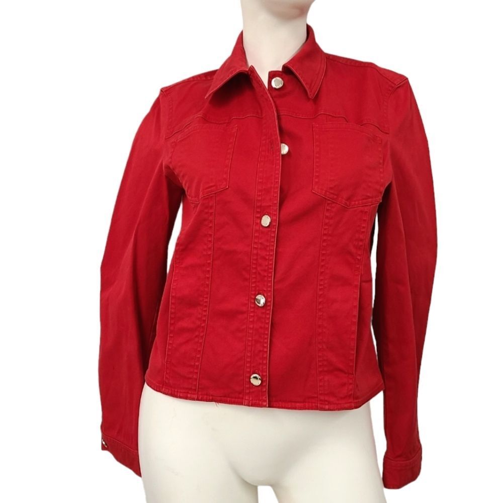 Jones New York Signature Red Jean jacket size Small